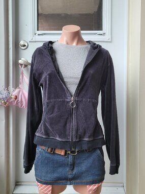 Old Navy Slim Velvet Crop Hoodie